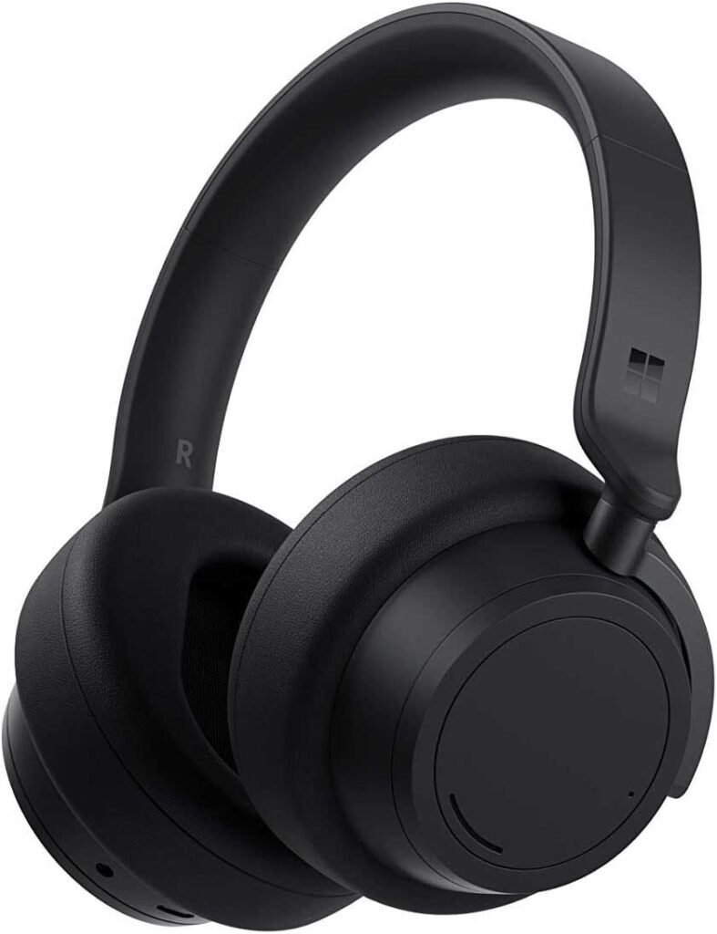 black headphones